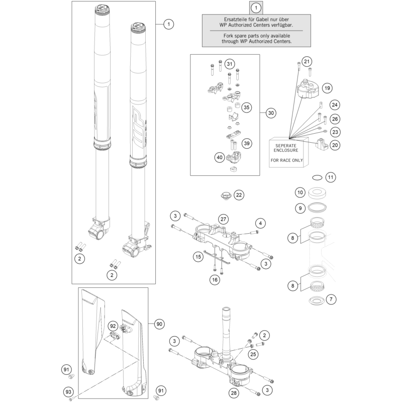 FOURCHE TÉLÉSCOPIQUE, TÉ DE FOURCHE