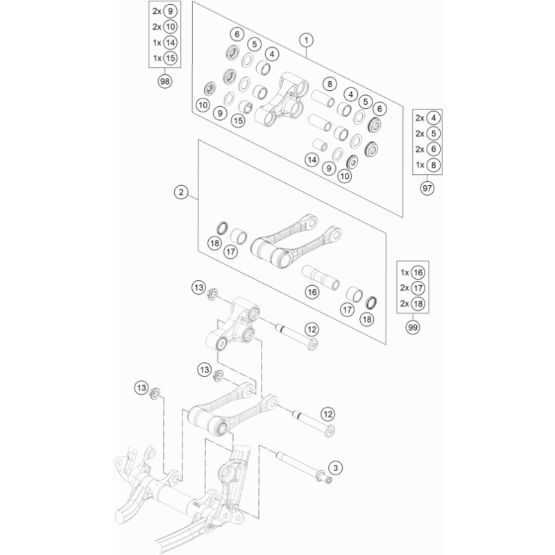 ARTICULATION DE L'AMORTISSEUR PRO LEVER