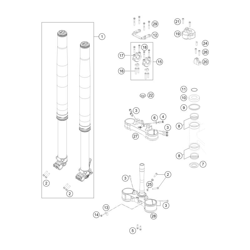 FOURCHE TÉLÉSCOPIQUE, TÉ DE FOURCHE