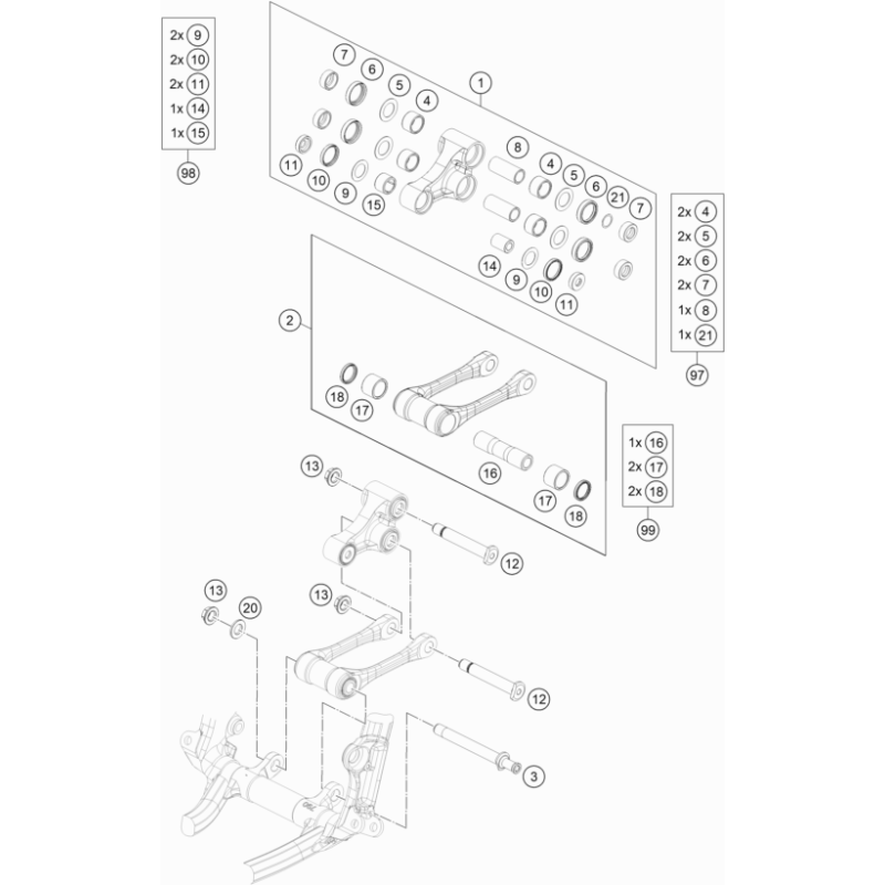 ARTICULATION DE L'AMORTISSEUR PRO LEVER