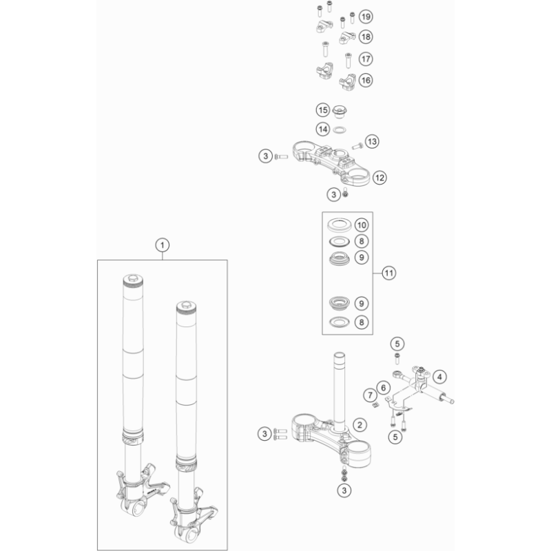 FOURCHE TÉLÉSCOPIQUE, TÉ DE FOURCHE