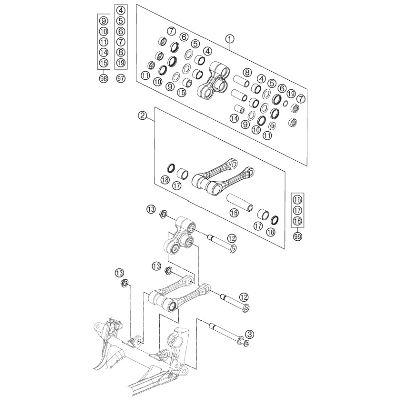 ARTICULATION DE L'AMORTISSEUR PRO LEVER