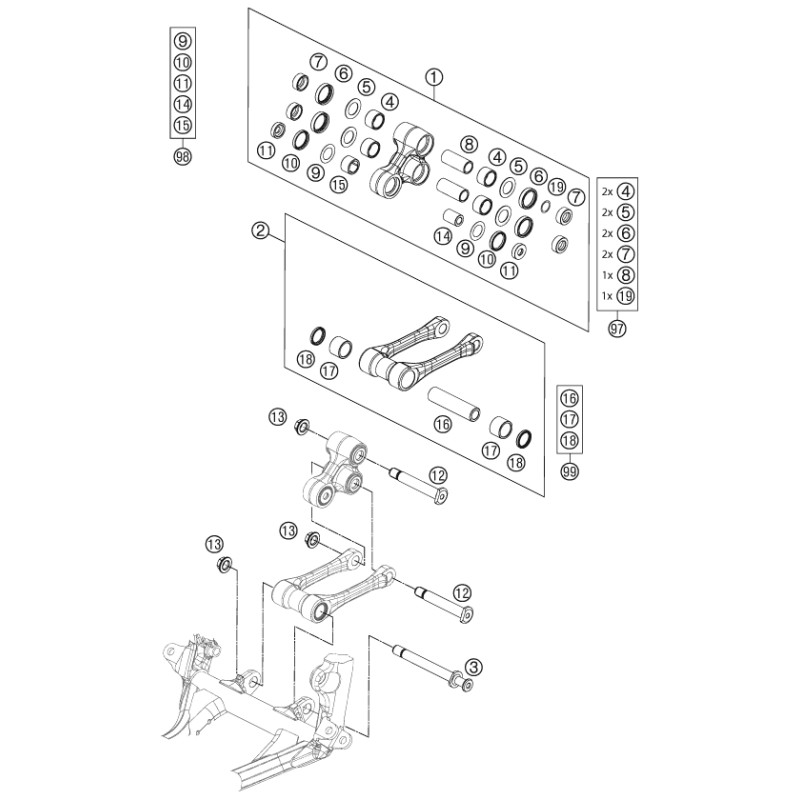 ARTICULATION DE L'AMORTISSEUR PRO LEVER