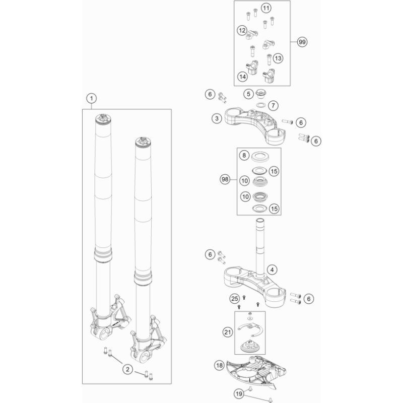 FOURCHE TÉLÉSCOPIQUE, TÉ DE FOURCHE