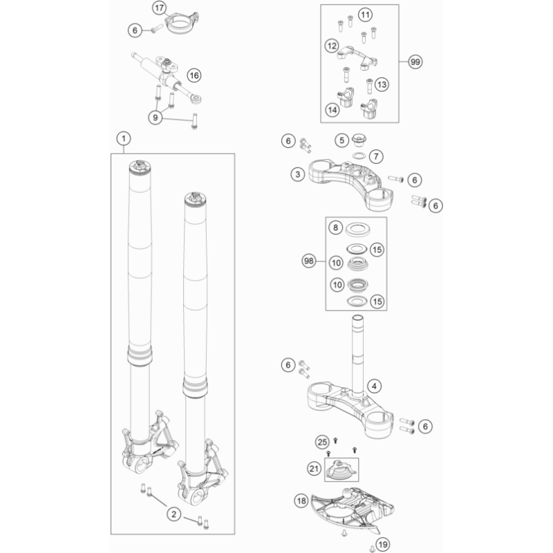 FOURCHE TÉLÉSCOPIQUE, TÉ DE FOURCHE