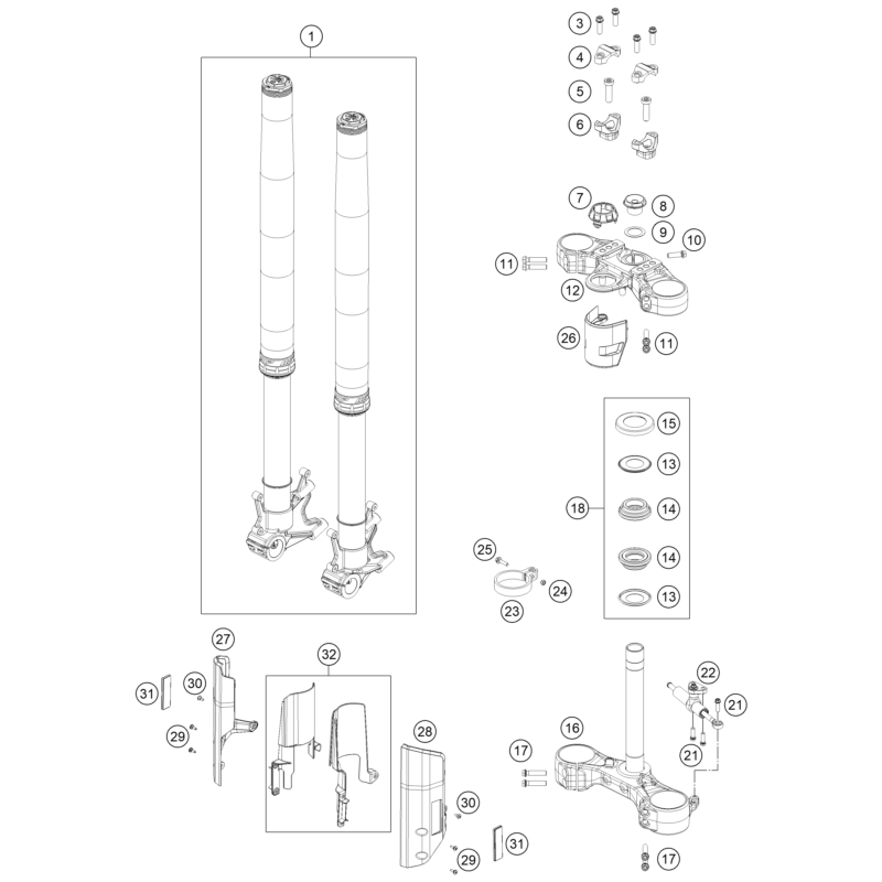 FOURCHE TÉLÉSCOPIQUE, TÉ DE FOURCHE