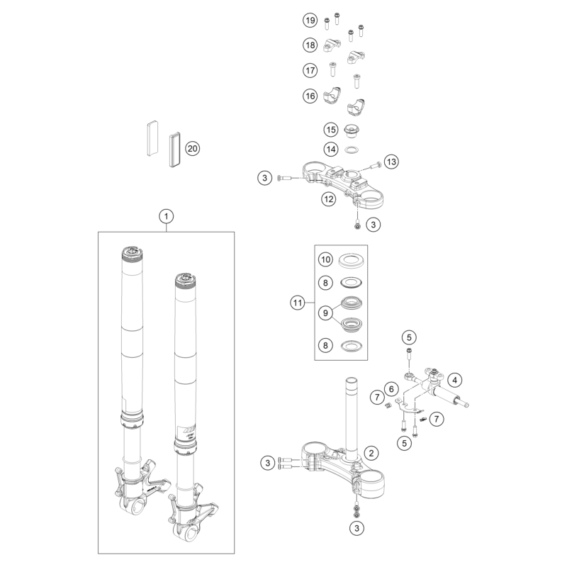 FOURCHE TÉLÉSCOPIQUE, TÉ DE FOURCHE