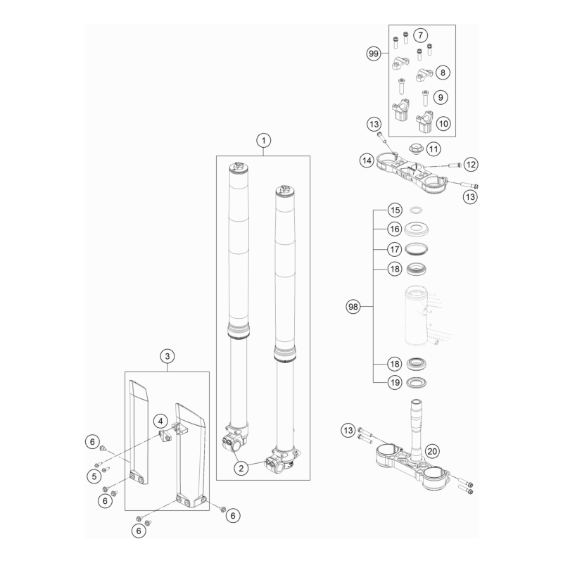 FOURCHE TÉLÉSCOPIQUE, TÉ DE FOURCHE