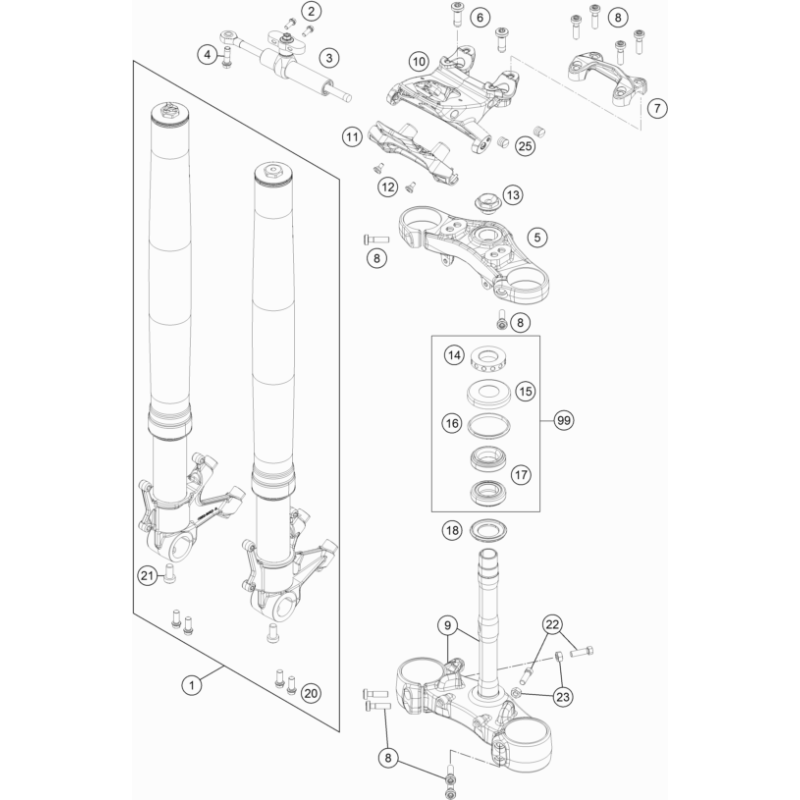 FOURCHE TÉLÉSCOPIQUE, TÉ DE FOURCHE