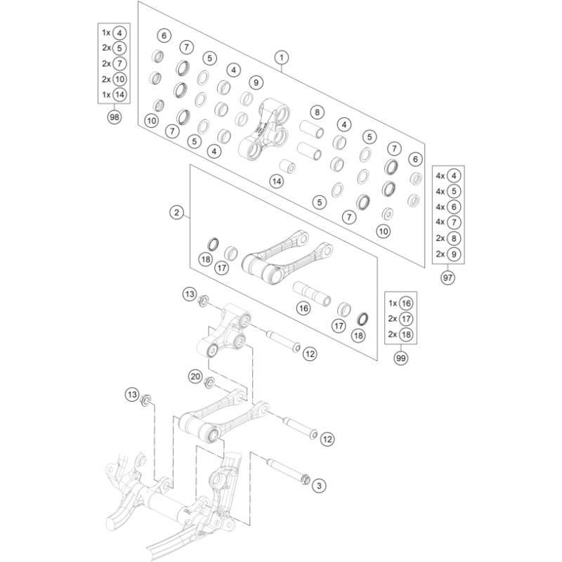 ARTICULATION DE L'AMORTISSEUR PRO LEVER