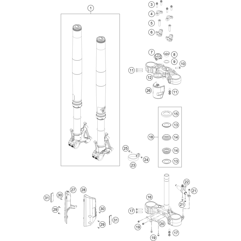 FOURCHE TÉLÉSCOPIQUE, TÉ DE FOURCHE