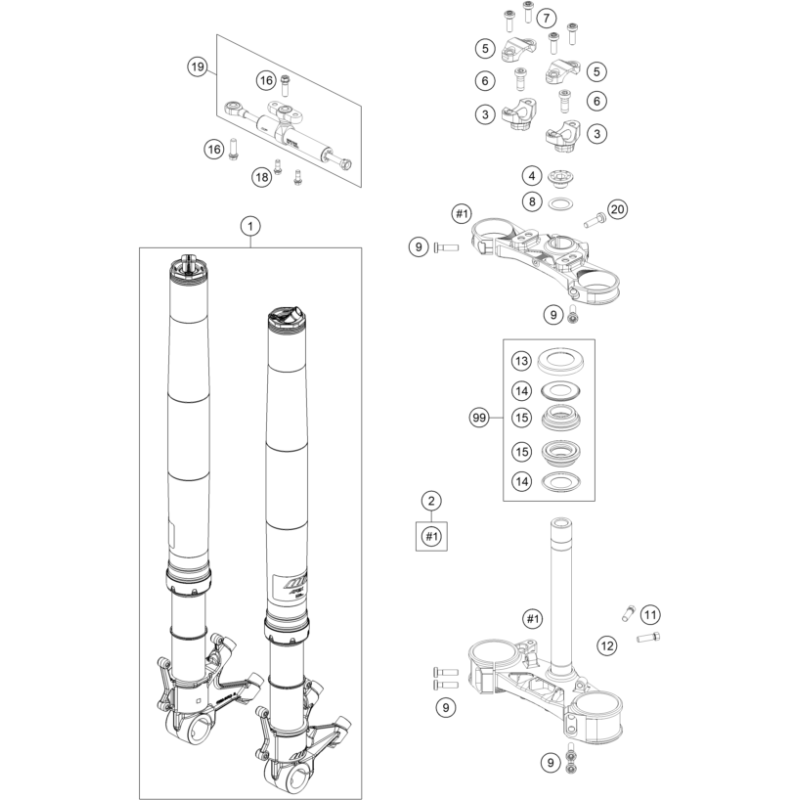 FOURCHE TÉLÉSCOPIQUE, TÉ DE FOURCHE