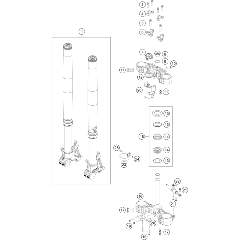 FOURCHE TÉLÉSCOPIQUE, TÉ DE FOURCHE