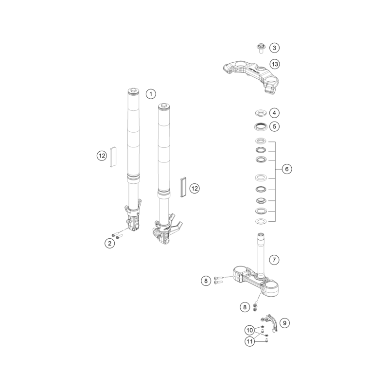 FOURCHE TÉLÉSCOPIQUE, TÉ DE FOURCHE