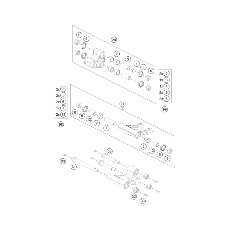 ARTICULATION DE L'AMORTISSEUR PRO LEVER