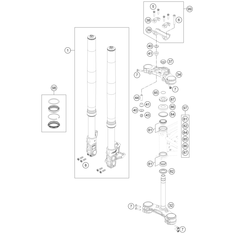 FOURCHE TÉLÉSCOPIQUE, TÉ DE FOURCHE