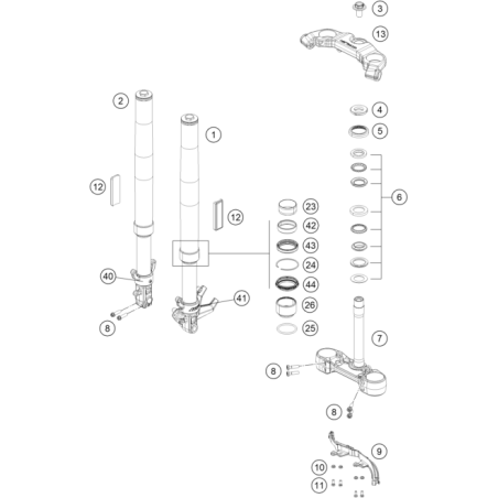 FOURCHE TÉLÉSCOPIQUE, TÉ DE FOURCHE